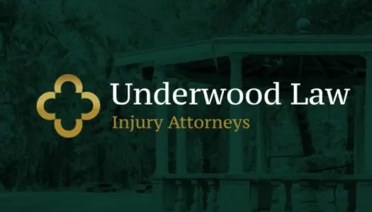 Logo of Underwood Law Injury Attorneys with gold and white text on a dark green background.