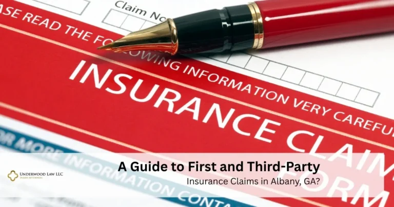 Close-up of a red insurance claim form with a black and gold fountain pen on top.