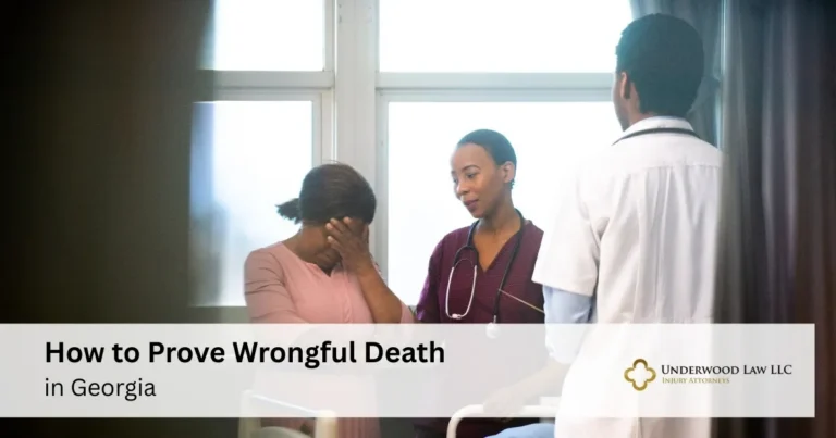 Three people in a medical setting with one woman visibly distressed, accompanied by two healthcare professionals.